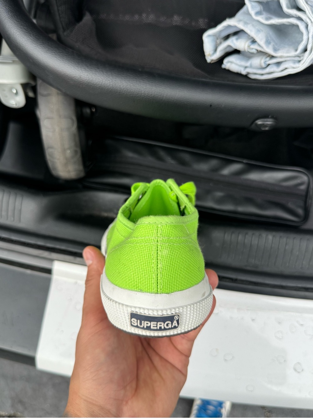 Superga Kids Neon Green Canvas Low-Top Sneaker